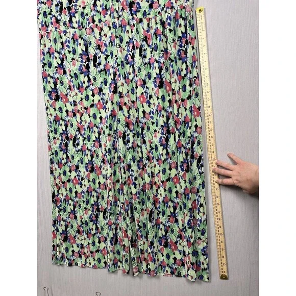 ASOS DESIGN Plisse Floral Jumpsuit Sz 14 Button Front Spring Cottagecore - Picture 10 of 11